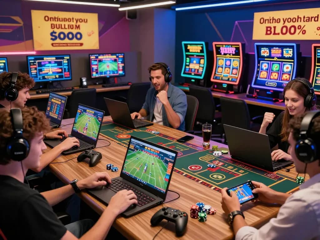 OPEN88 online gaming scene showcasing players engaging in diverse games with vibrant promotions and modern tech.