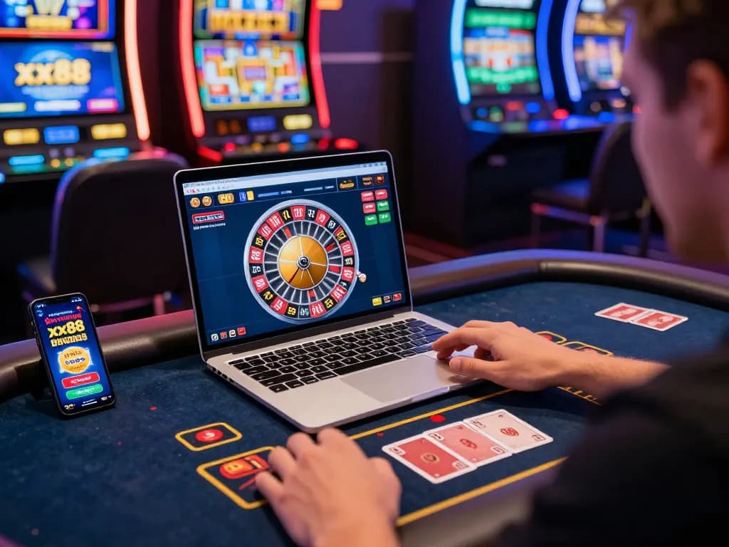 Exciting digital gaming experience with xx88 casino live dealer and slot machines.