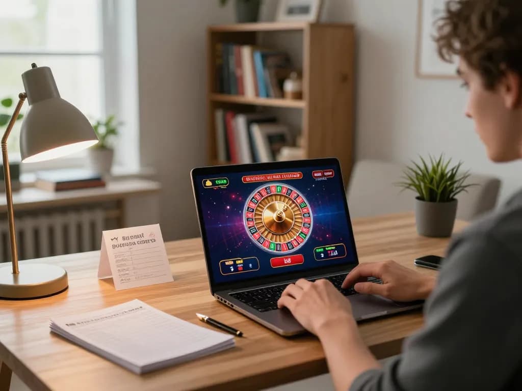 Person engaging in online roulette at home with LC88, showcasing responsible gaming and strategic betting
