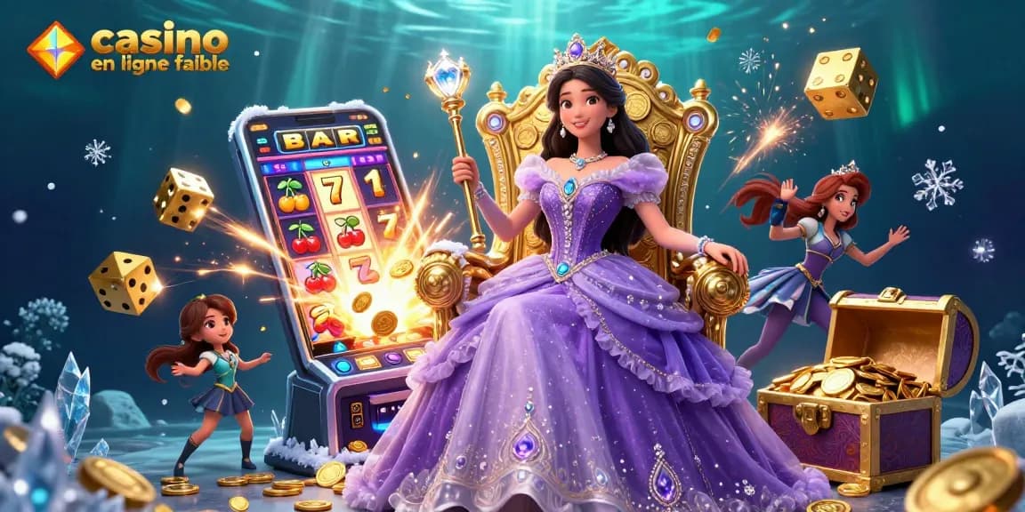 Experience the excitement of casino en ligne fiable with a beautiful princess amidst a jackpot-filled adventure.