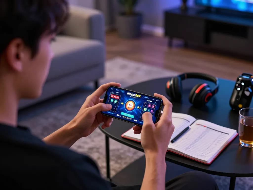 Mainkan Mega888 APK yang menarik untuk Android di telefon pintar anda dalam suasana rumah yang bergaya.