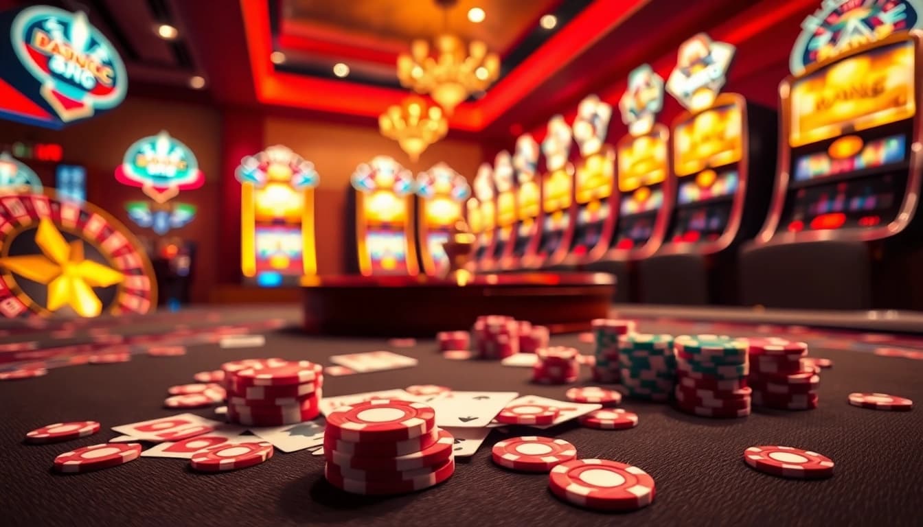 Experience exciting casino action at 8K8 Philippines with vibrant tables and thrilling slot machines.