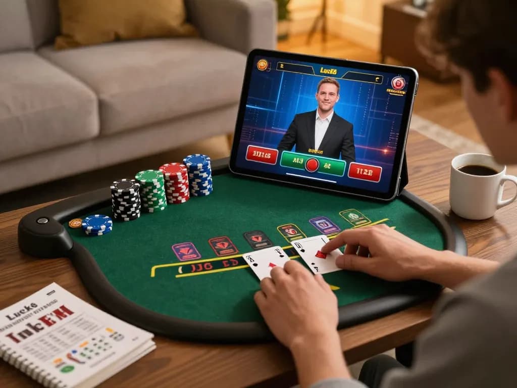Experience the thrill of online blackjack gameplay with Luck8, showcasing player engagement and strategy.