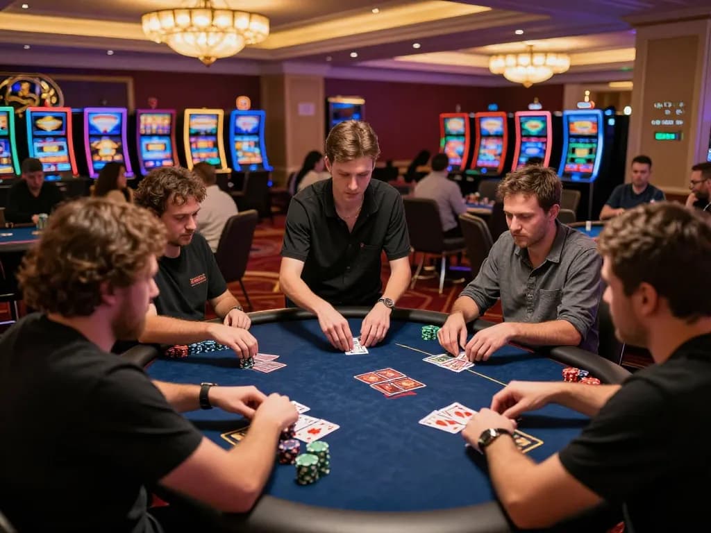 TT88 players enjoying engaging poker games with professional dealers in an upscale casino setting.