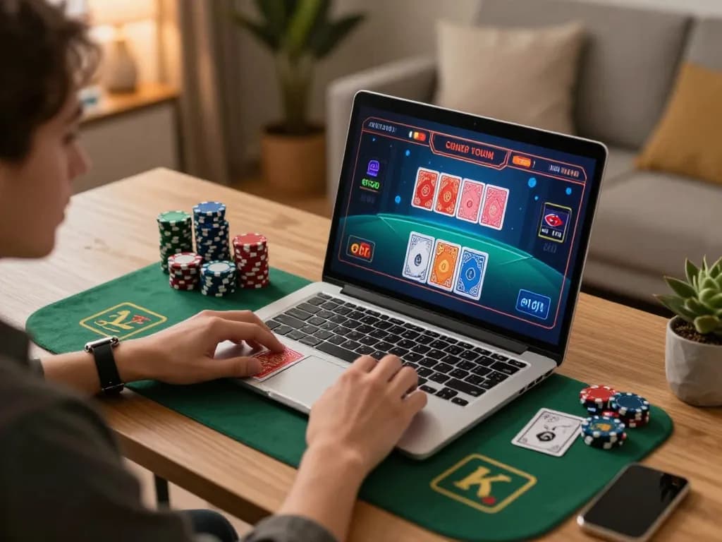 Bong88 user placing bets in an engaging online casino, blending strategy and excitement.