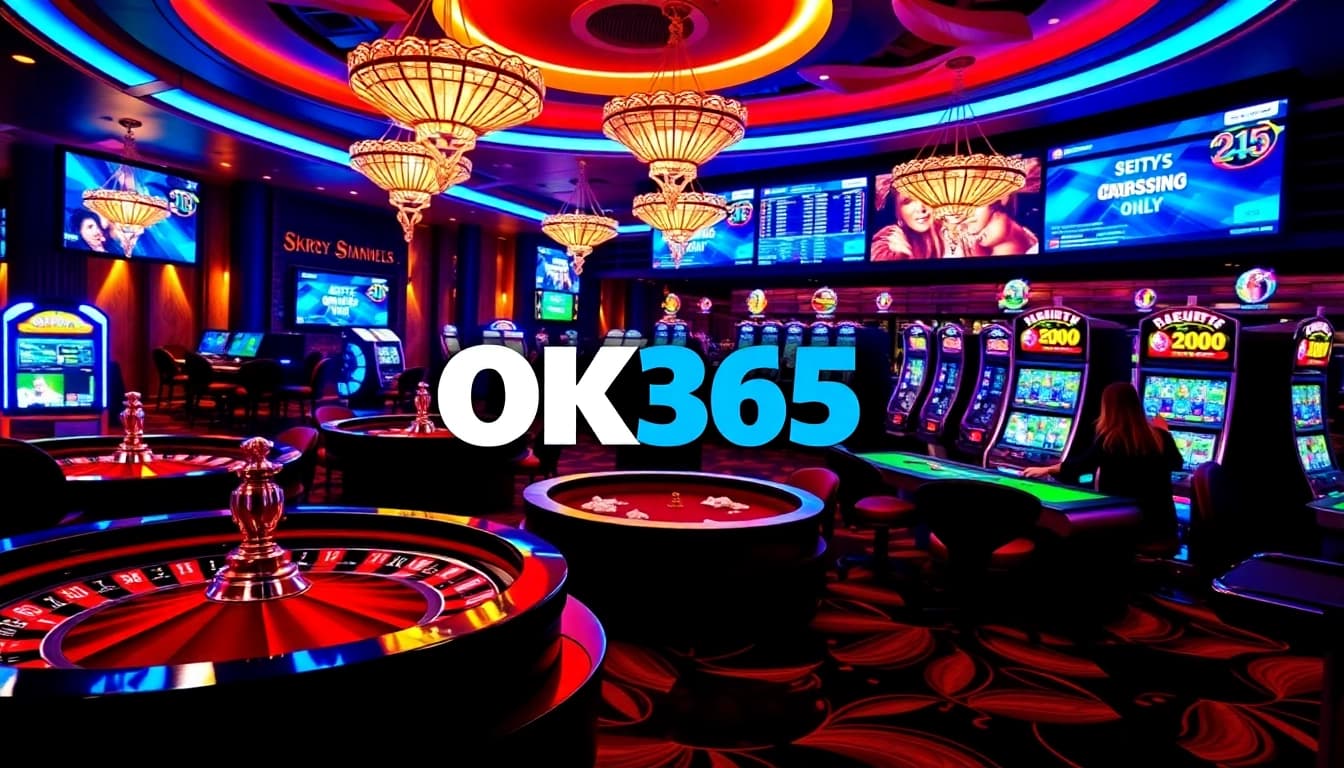 Players engaging with the OK365 online casino, showcasing vibrant games and exciting betting action.