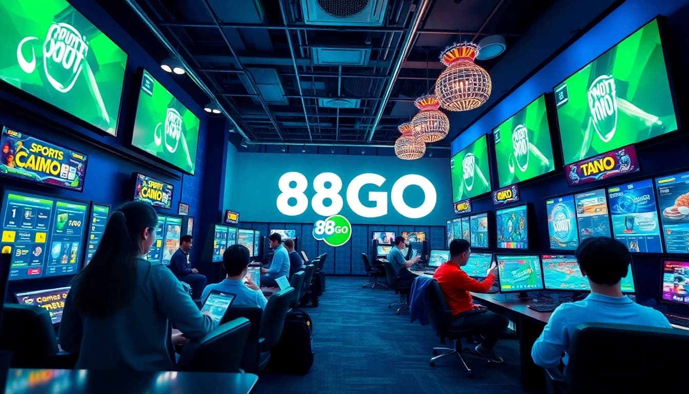 88GO platform showcasing diverse gaming options like sports betting and casino games, creating an exciting online experience.