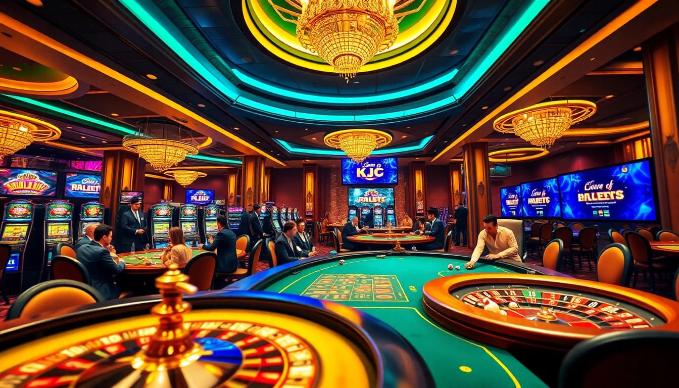 KJC players enjoying thrilling gaming action at a luxurious casino table.