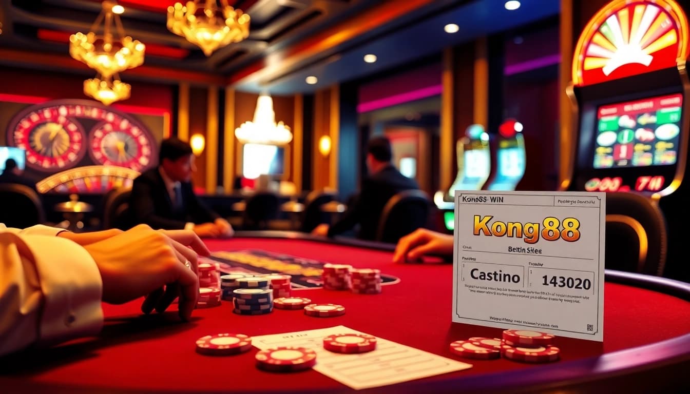 Experience thrilling gameplay at https://kong88.win with vibrant poker tables and exciting casino elements.