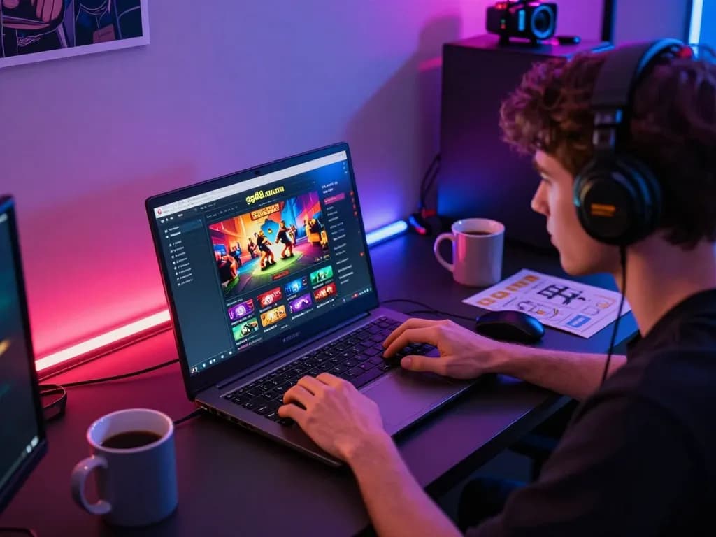 Player enjoying online gaming at gg88.cn.com with engaging digital interface in a modern workspace