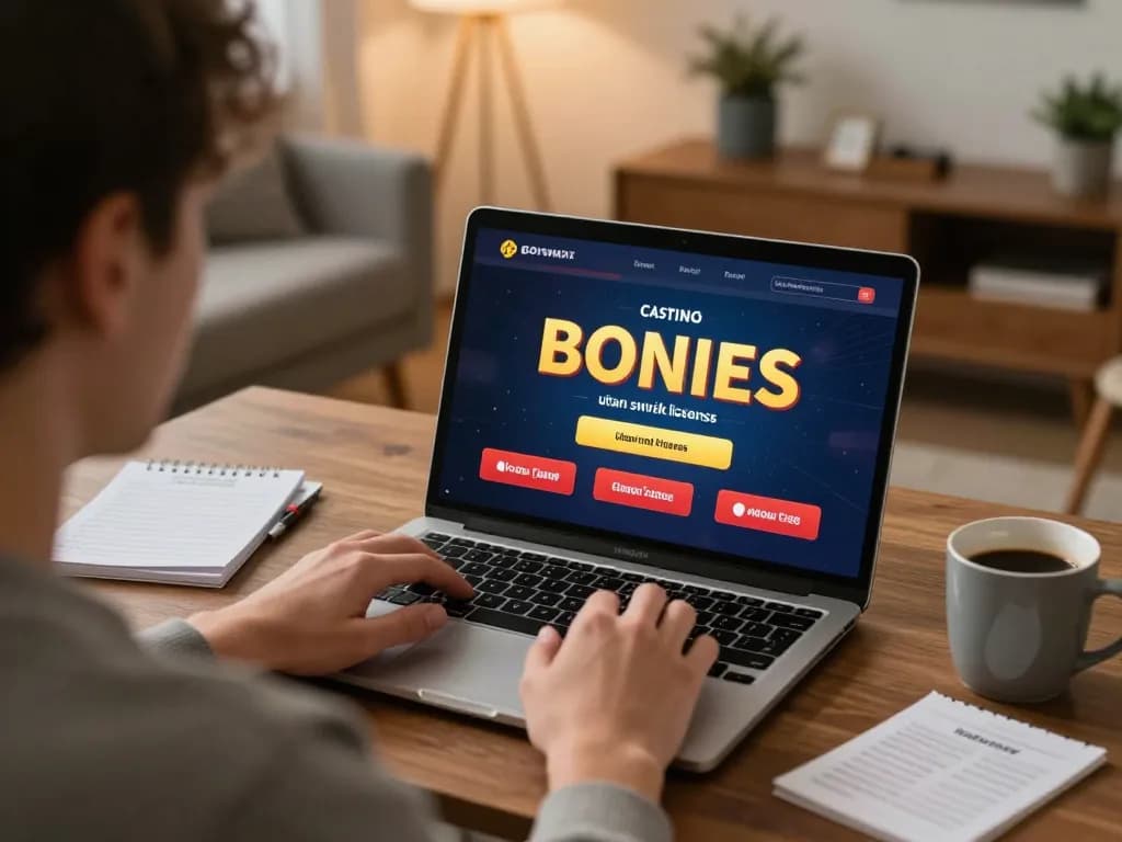 Engaging in gaming at home with casino bonus utan svensk licens displayed on laptop screen, cozy atmosphere suggesting responsible gambling