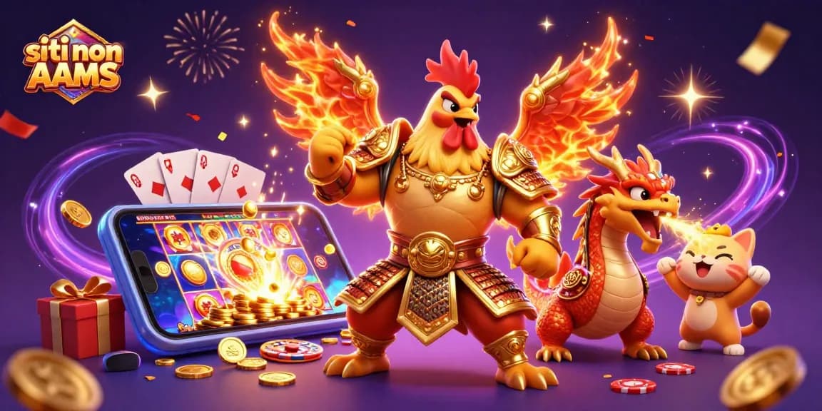 Interagisci con i siti non AAMS esplorando un'illustrazione di casinò 3D vivace con personaggi giocosi in azione!