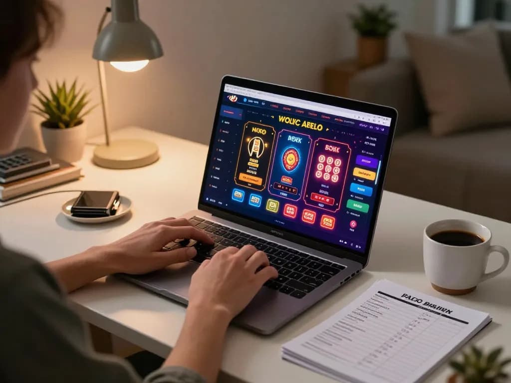 C168 player engaging with online casino games in a cozy home environment.