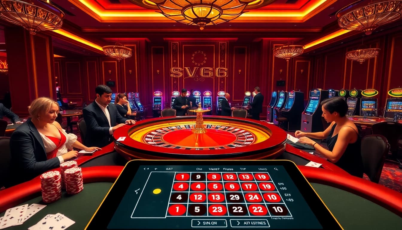 Players at a luxurious casino table enjoying the thrilling experience of SV66 gambling.