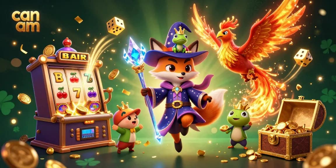 Engage with can am's thrilling casino experience as mystical creatures and slot machines collide in vibrant action.