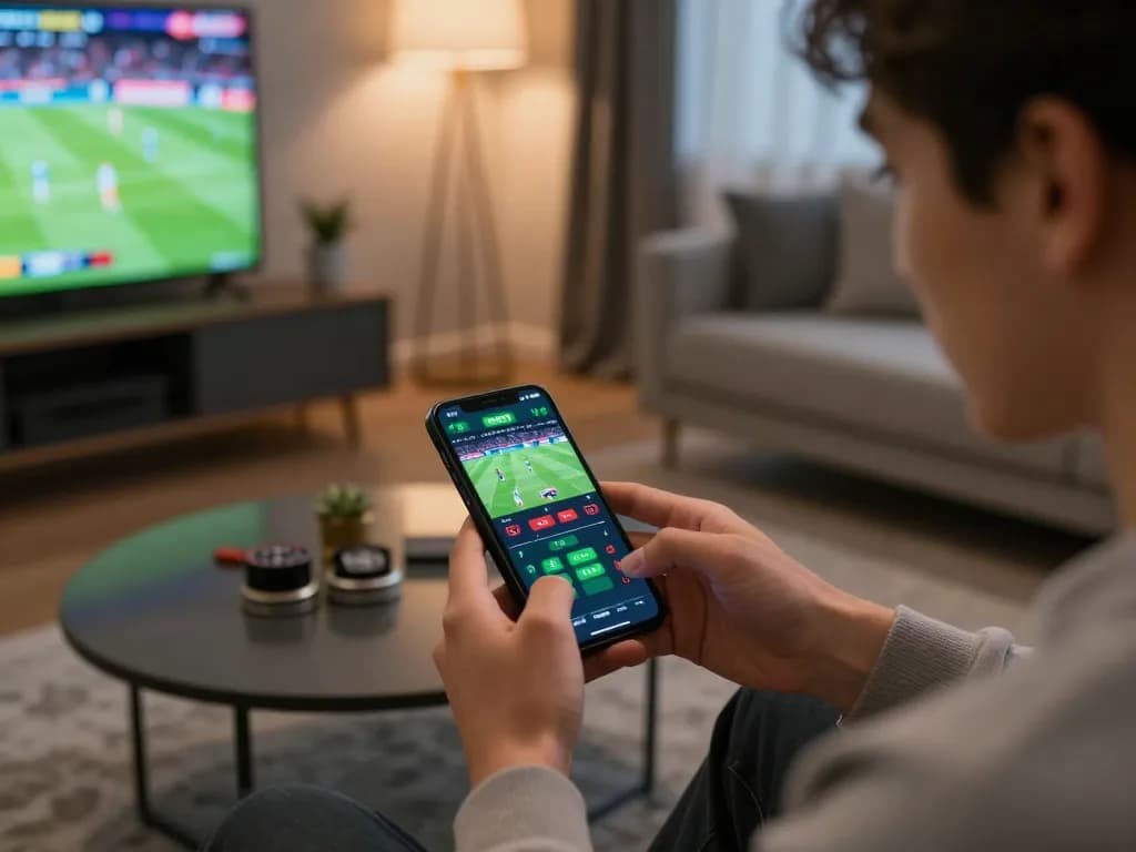 Engaging in yowesjp daftar for sports betting via smartphone while analyzing odds.