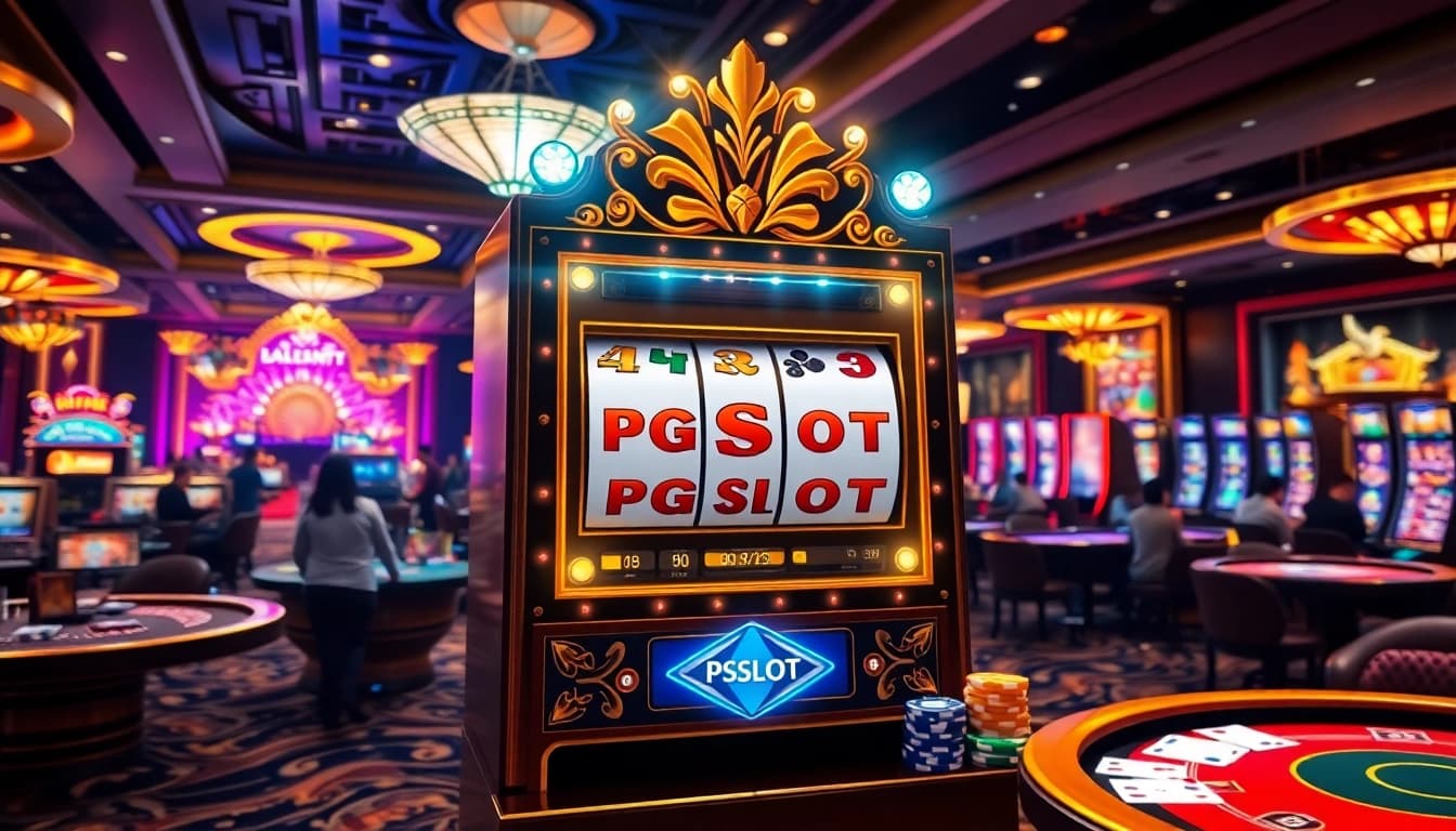 Engaging gaming environment featuring PGSLOT with casino elements like chips and cards.