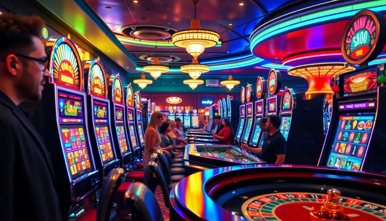 CitiNow showcases players enjoying a lively casino game atmosphere with vibrant slot machines.