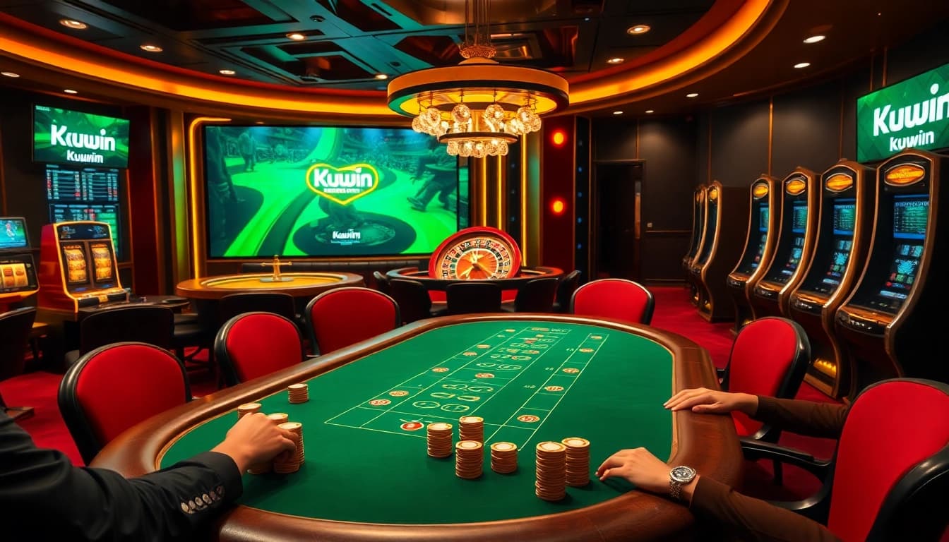 Experience the thrill of gambling with kuwin at a luxurious casino table.