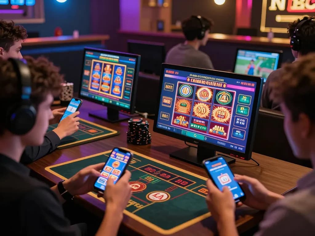 Engaged players experiencing the vibrant online gambling platform HM88