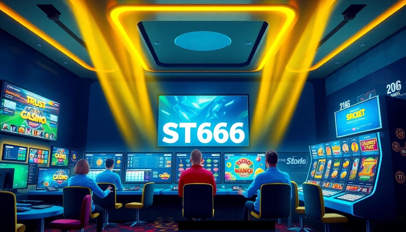 ST666 online betting platform showcasing diverse games and vibrant gaming atmosphere.