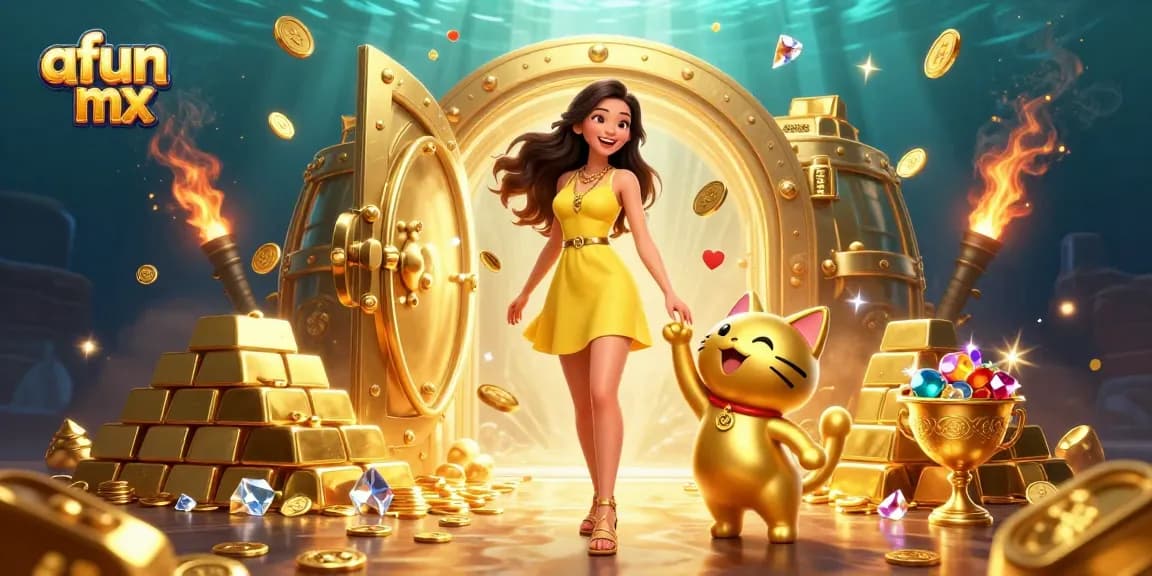 Engage in thrilling slots and opportunities with Afun mx in an enchanting casino scene.