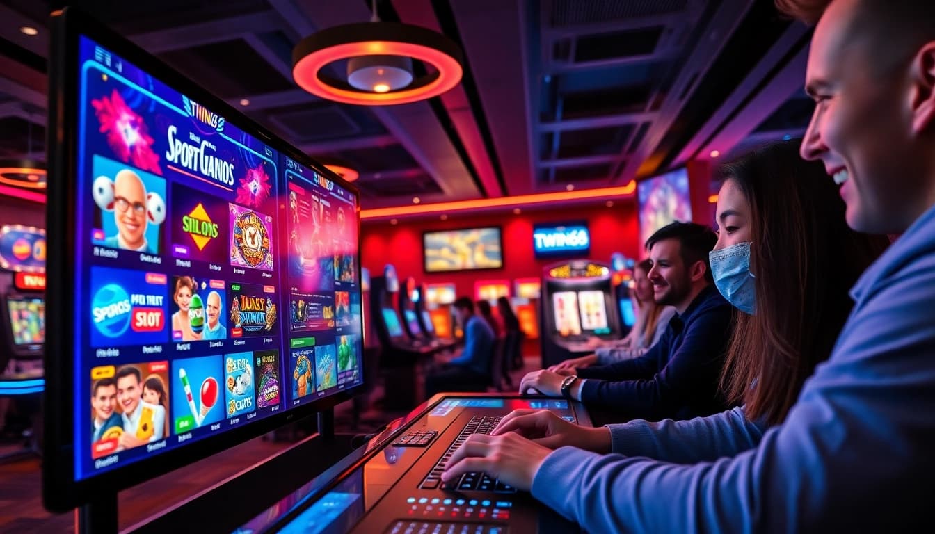 Twin68 online gaming platform featuring vibrant games and players engaging in exciting bets.