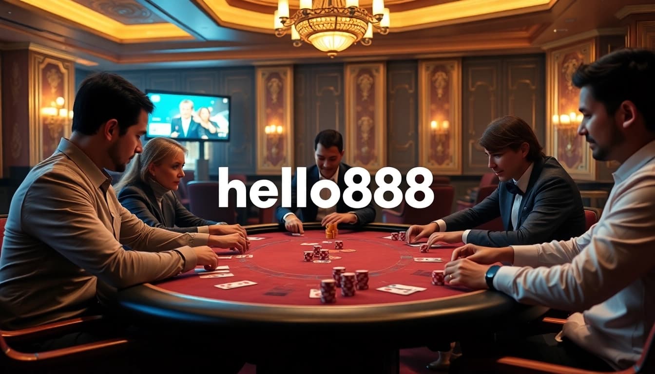 Experience the thrill of high-stakes poker with the hello88 bot in a luxurious casino setting.