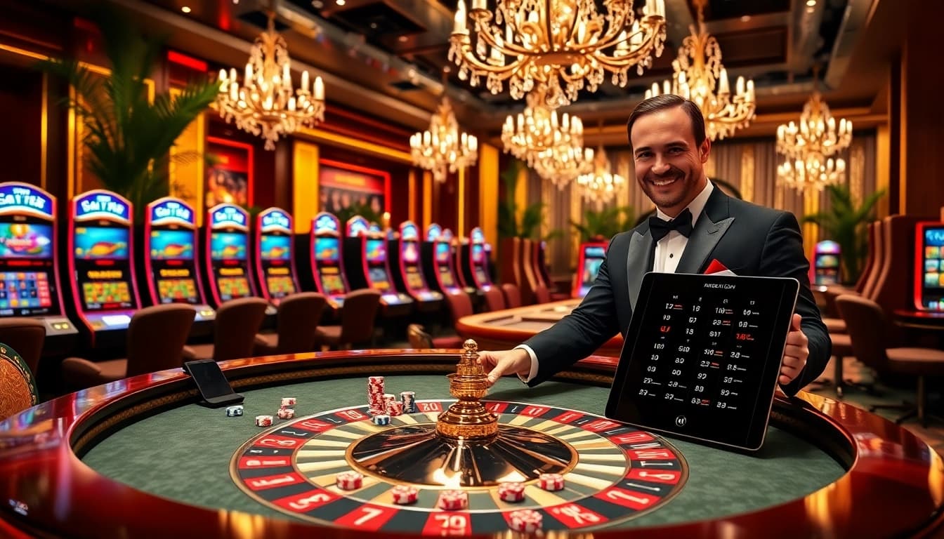 K9K9 casino scene showcasing engaging gameplay and vibrant atmosphere at a luxurious roulette table.
