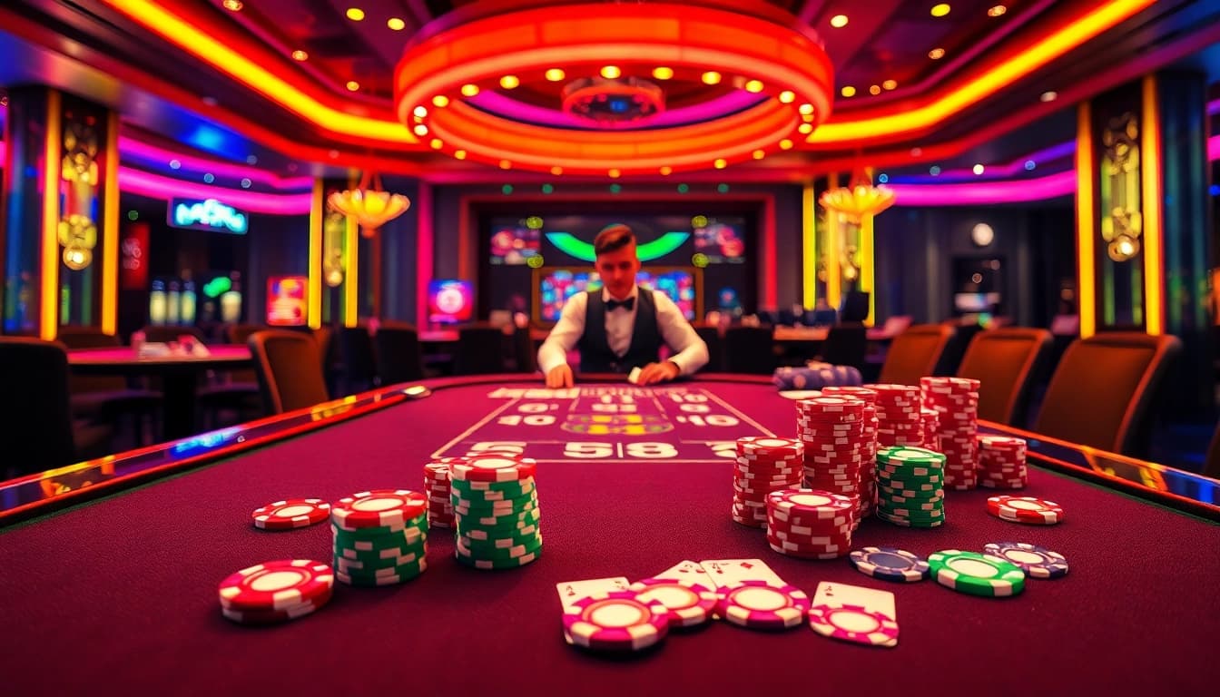 Experience the excitement at https://nk88.sbs/ with dynamic casino tables and vibrant poker chips.