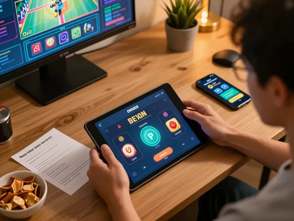 Engaging with the 88GO online casino app in a cozy home gaming setup.