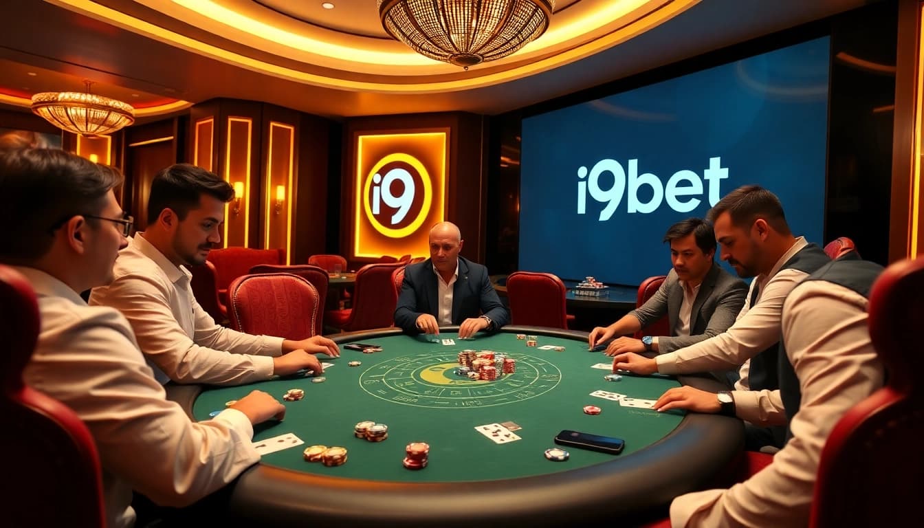 Experience the thrill of high-stakes poker at i9bet with an elegant casino setting