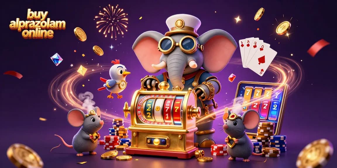 Buy alprazolam online while celebrating with golden coins and a vibrant casino atmosphere!
