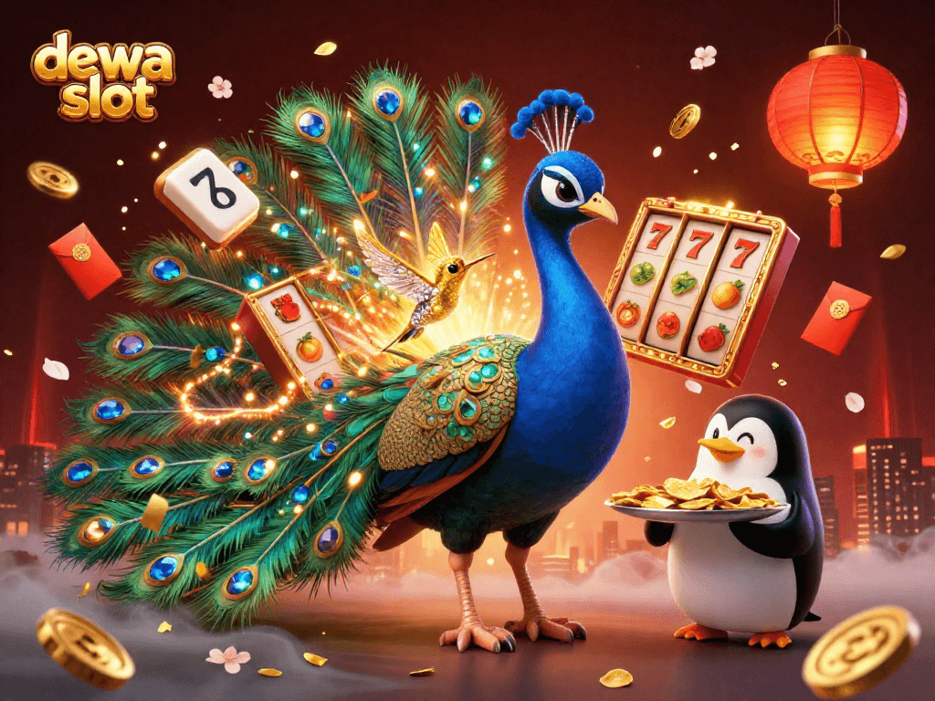 Experience the thrill of dewa slot with an engaging scene filled with vibrant casino elements.