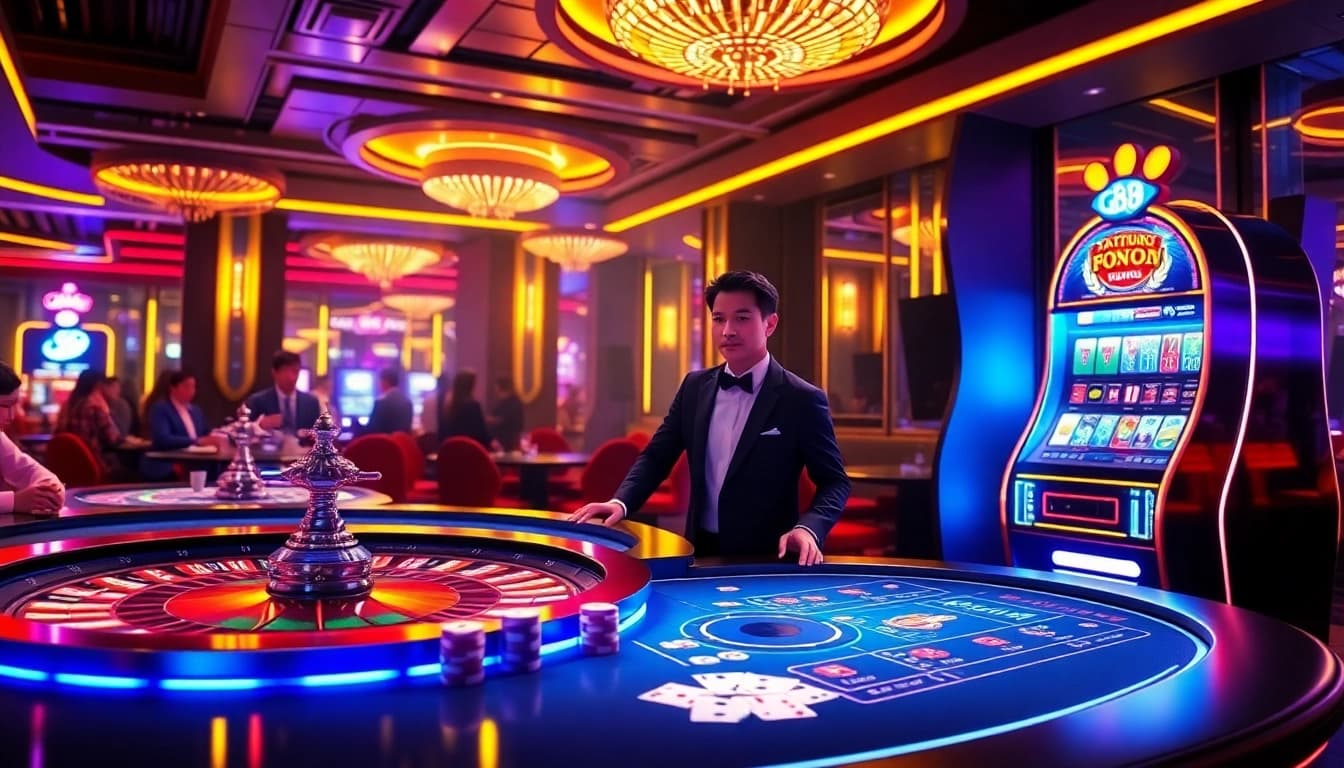 Experience thrilling gameplay at GK88's vibrant online casino with immersive gaming elements.