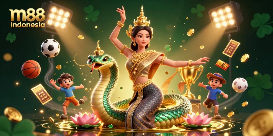 Rasakan keseruan taruhan m88 Indonesia dalam adegan kasino 3D yang dinamis dengan elemen olahraga.