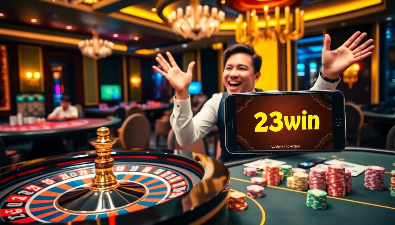 Experience the excitement of gambling with 23win com at a vibrant casino table.