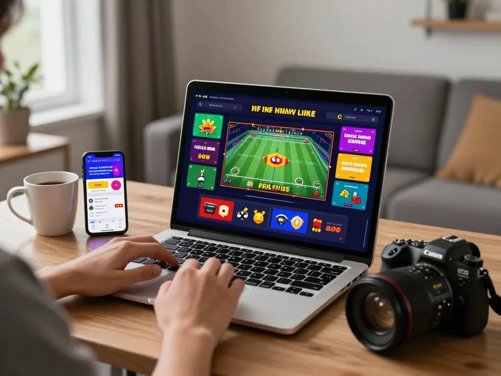 Engaging 3win online gambling experience with user at a digital live casino.