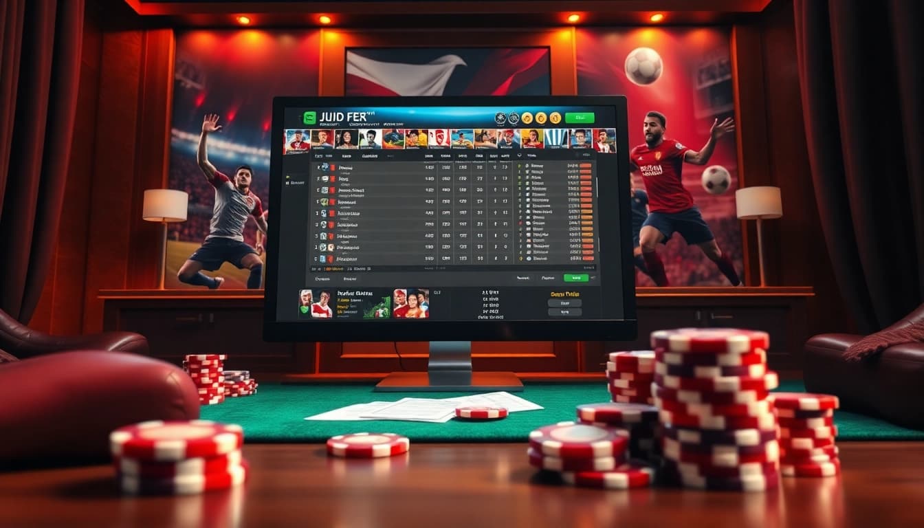 Experience thrilling Judi Bola action with vibrant online betting interfaces and dynamic odds displays.