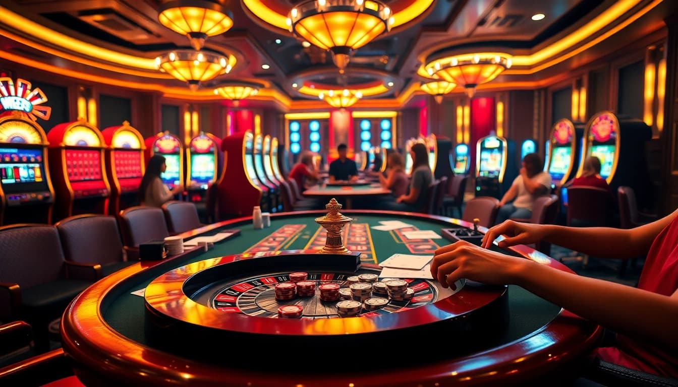Experience cuci100's vibrant casino atmosphere with thrilling gaming action and luxurious decor.