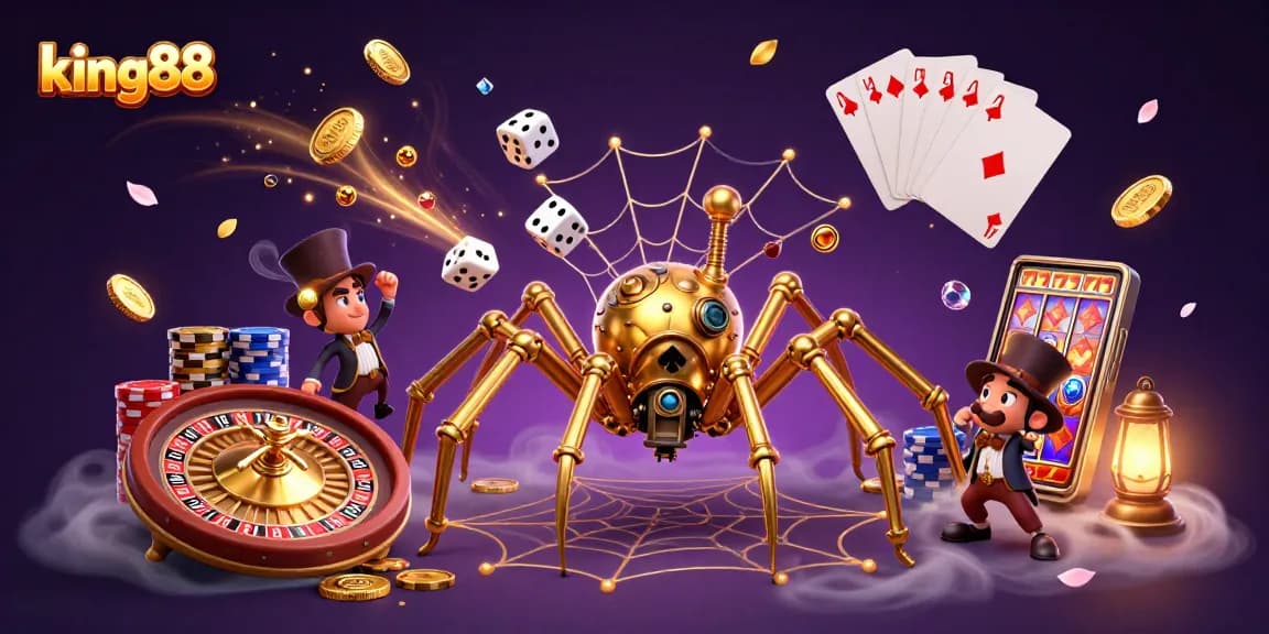 Experience thrilling gameplay with king88's steampunk casino adventure featuring vibrant casino elements.
