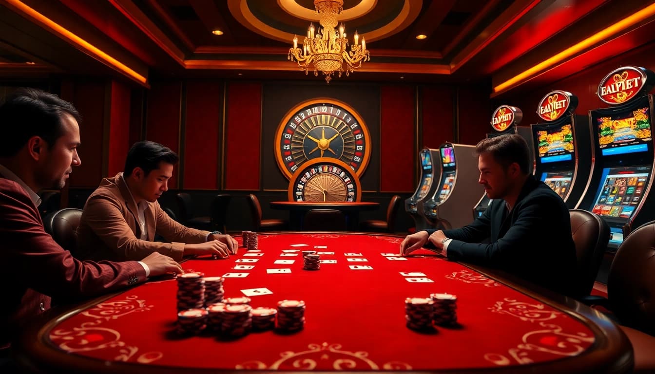Experience high-stakes poker at E2bett.in.net with vibrant casino visuals and immersive atmosphere.