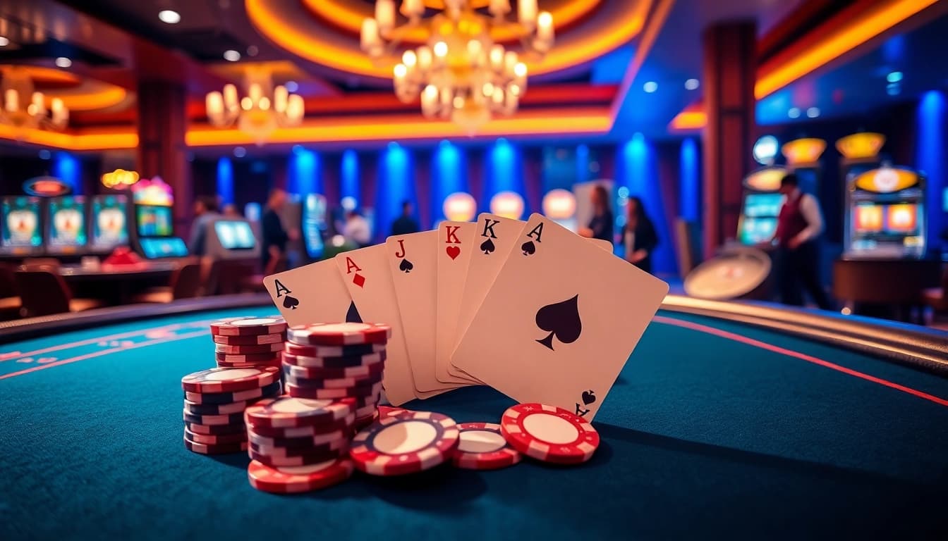 Experience the thrill of winning at 89bet's luxurious poker table in an upscale casino environment.