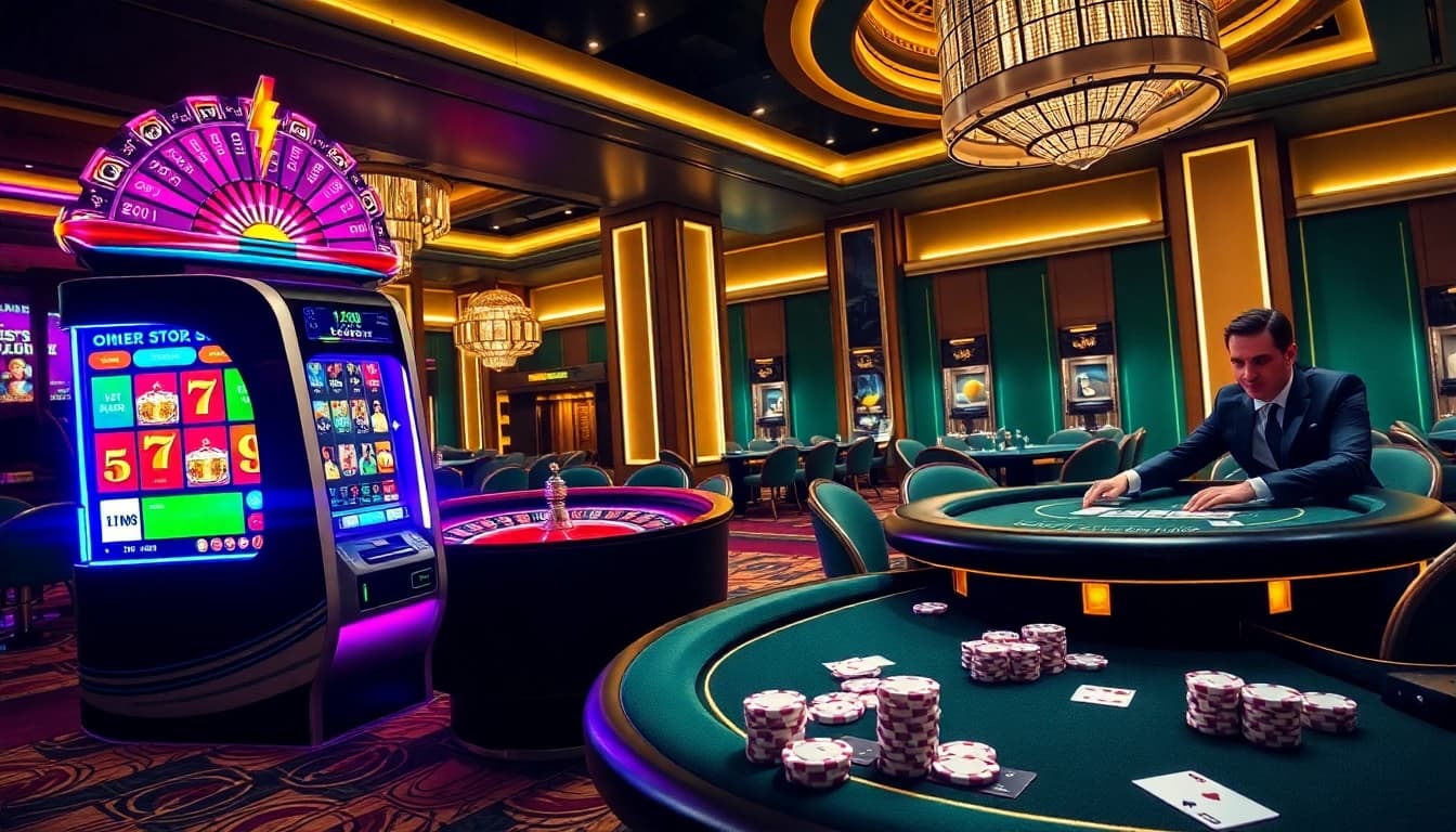 UU88 mobile gaming experience with poker chips and vibrant roulette wheel in a luxurious casino setting.