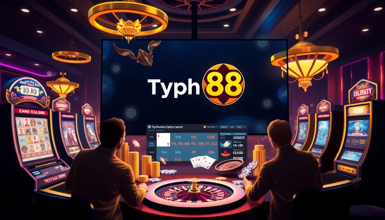 Experience the excitement of Typhu88's online casino with vibrant games and immersive gambling interfaces.