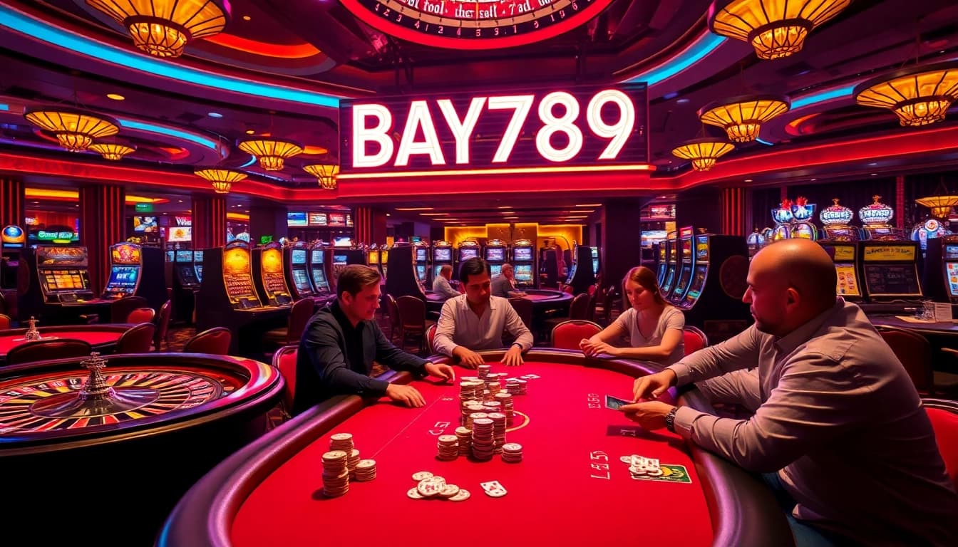 Experience thrilling gameplay at Bay789 with intense poker action and vibrant casino atmosphere.