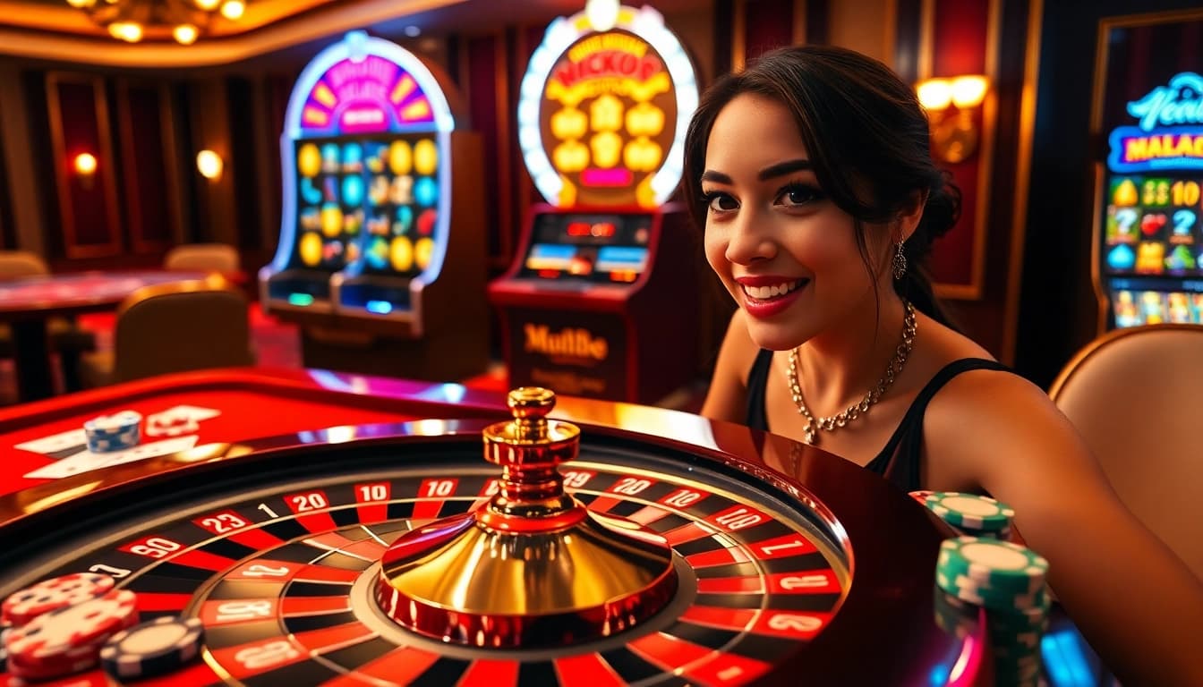 Experience the luxury of MM88 at a vibrant casino table filled with chips and cards.