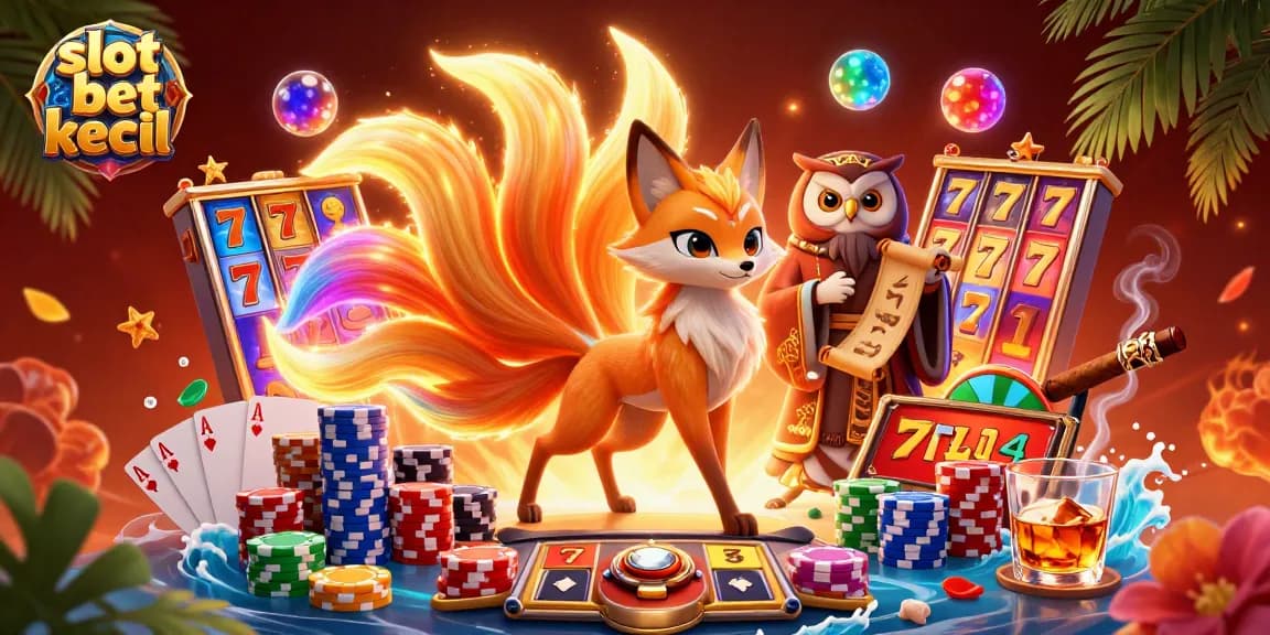 Experience slot bet kecil with vibrant characters and lively gaming elements in a dynamic casino scene.