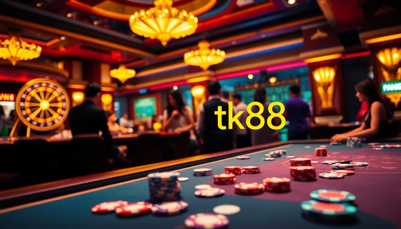 Experience the thrill at tk88 casino with vibrant tables, cards, and engaging players.