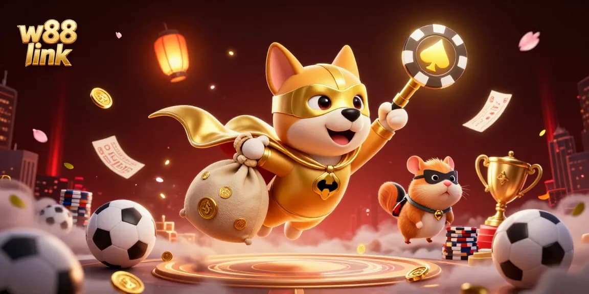 Experience the thrill of gambling with the vibrant w88 link, showcasing energetic gaming characters and elements.